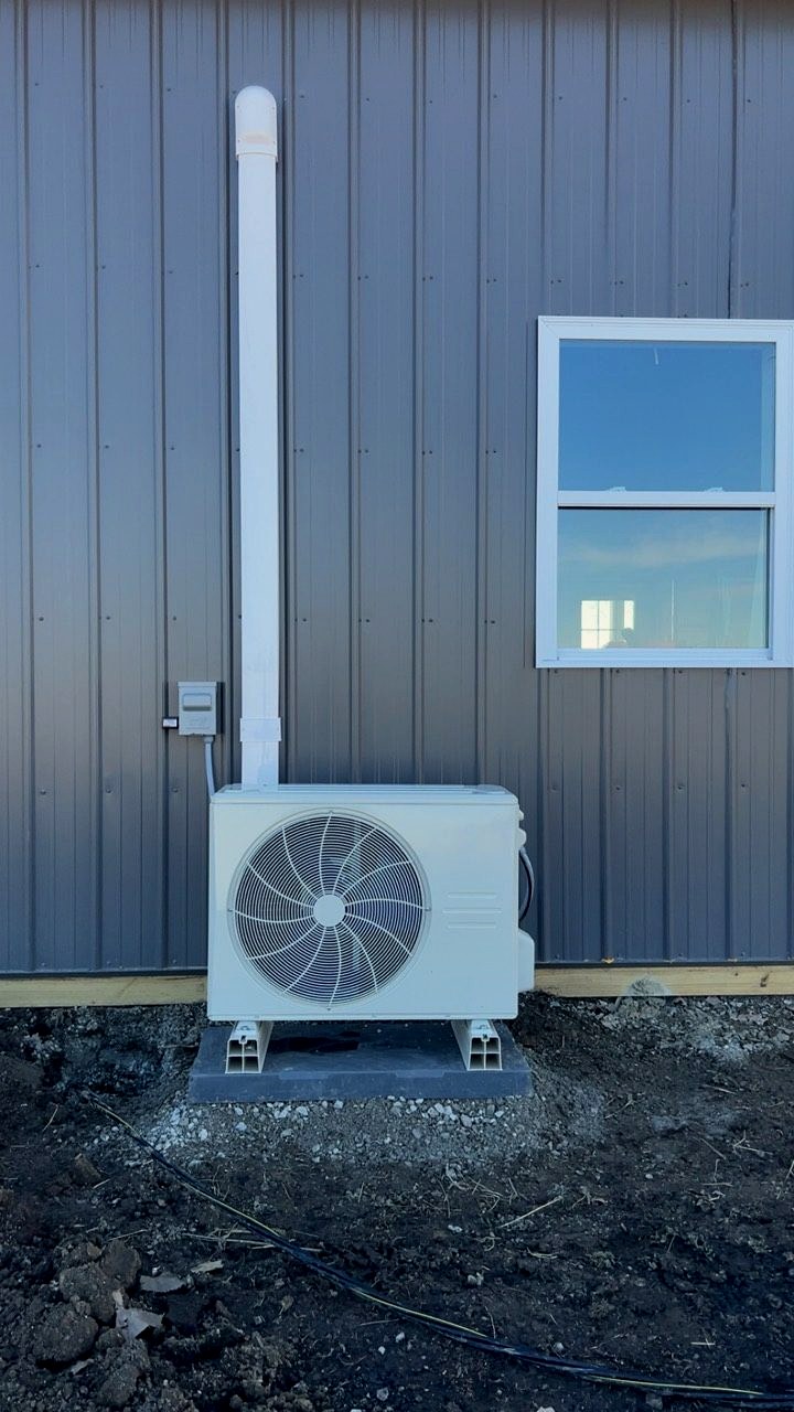 Finished outdoor ductless mini-split installation